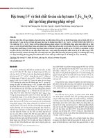 Đặc trưng I-V và tính chất từ của các hạt nano Y3 Fe5-xSn x O12 chế tạo bằng phương pháp sol-gel