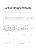 Effect of canals on water quality of Saigon river – sections flow through Binh Duong province