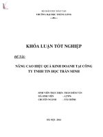 Khóa luận tốt nghiệp chuyên ngành Tài chính: Giải pháp nâng cao hiệu quả kinh doanh tại Công ty TNHH Tin học Trần Minh