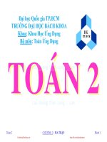Bài giảng Toán 2: Chương 2 - ĐH Bách khoa TP. HCM