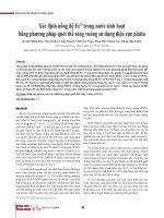 Xác định nồng độ Fe3+ trong nước sinh hoạt bằng phương pháp quét thế sóng vuông sử dụng điện cực platin