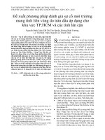 Đề xuất phương pháp đánh giá sự cố môi trường mang tính liên vùng do tràn dầu áp dụng cho khu vực TP.HCM và các tỉnh lân cận