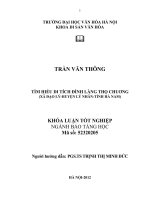 Tóm tắt Khóa luận tốt nghiệp ngành Bảo tàng học: Tìm hiểu di tích đình làng Thọ Chương