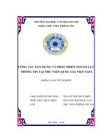 Tóm tắt Khóa luận tốt nghiệp khoa Thư viện - thông tin: Công tác xây dựng và phát triển nguồn lực thông tin tại Thư viện Quốc gia Việt Nam