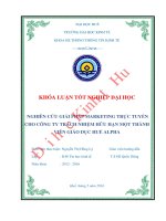 Khóa luận tốt nghiệp: Nghiên cứu giải pháp marketing trực tuyến cho Công ty trách nhiệm hữu hạn một thành viên Giáo dục Huế Alpha