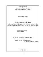 Luận án Tiến sĩ Ngôn ngữ học: Từ ngữ tiếng Anh trên các phương tiện truyền thông tiếng Việt (từ tư liệu của một số báo mạng tiếng Việt)