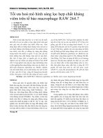 Tối ưu hoá mô hình sàng lọc hợp chất kháng viêm trên tế bào macrophage RAW 264.7