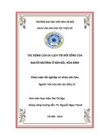 Tóm tắt Khóa luận tốt nghiệp khoa Văn hóa dân tộc thiểu số: Tác động của du lịch đến đời sống của người Mường ở Kim Bôi, Hòa Bình