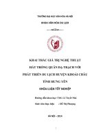Tóm tắt Khóa luận tốt nghiệp khoa Văn hóa du lịch: Khai thác giá trị nghệ thuật hát trống quân Dạ Trạch với phát triển du lịch huyện Khoái Châu tỉnh Hưng Yên