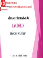 Bài thuyết trình nhóm Kế hoạch tiếp thị sản phẩm Lycoskin: Chiến lược marketing sản phẩm Lycoskin tại công ty TNHH Tuệ Linh