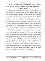 Bài tiểu luận: Nâng cao chất lượng dạy học tác phẩm văn hoc nước ngoài trong nhà trường Trung học phổ thông