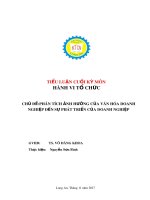Tiểu luận: Phân tích ảnh hưởng của văn hóa doanh nghiệp đến sự phát triển của doanh nghiệp