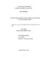 A STUDY OF HIGH SCHOOL STUDENTS REFUSALS IN ENGLISH AT CAM PHA HIGH SCHOOL 