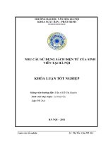 Tóm tắt Khóa luận tốt nghiệp Khoa Xuất bản - Phát hành: Nhu cầu sử dụng sách điện tử của sinh viên tại Hà Nội