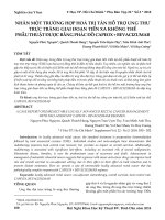 Nhân một trường hợp hoá trị tân hỗ trợ ung thư trực tràng giai đoạn tiến xa không thể phẫu thuật được bằng phác đồ CAPEOX + BEVACIZUMAB