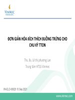 Bài giảng Đơn giản hóa kích thích buồng trứng cho chu kỳ TTON - ThS.BS Lê Thị Phương Lan