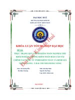 Khóa luận tốt nghiệp: Thực trạng quy trình kiểm toán nợ phải thu khách hàng trong kiểm toán báo cáo tài chính tại  Công ty TNHH Kiểm toán và Định giá Thăng Long- T.D.K chi nhánh Đà Nẵng