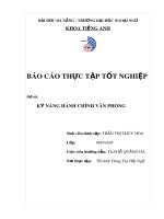 Báo cáo thực tập tốt nghiệp: Kỹ năng hành chính văn phòng