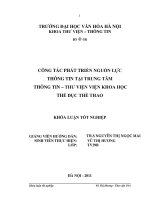 Tóm tắt Khóa luận tốt nghiệp khoa Thư viện - Thông tin: Công tác phát triển nguồn lực thông tin tại Trung tâm Thông tin - Thư viện Viện Khoa học Thể dục thể thao