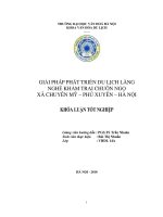 Tóm tắt Khóa luận tốt nghiệp khoa Văn hóa du lịch: Giải pháp phát triển du lịch làng nghề khảm trai Chuôn Ngọ xã Chuyên Mỹ - Phú Xuyên – Hà Nội