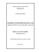 Tóm tắt Khóa luận tốt nghiệp khoa Bảo tàng học: Tìm hiểu di tích Đình Trường Lâm, xã Việt Hưng – huyện Gia Lâm – Hà nội