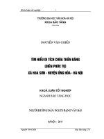 Tóm tắt Khóa luận tốt nghiệp khoa Bảo tàng học: Tìm hiểu di tích chùa Trần Đăng (Diên Phúc Tự) - xã Hoa Sơn- Huyện Ứng Hòa- Hà Nội
