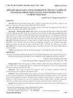 Mối liên quan giữa tăng lipoprotein tồn dư và biến cố tim mạch ở bệnh nhân có đái tháo đường type 2 và bệnh thận mạn