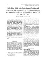 Biến động thành phần loài và mật độ phiêu sinh động vật ở khu vực ao nuôi cá lóc (Ophiocephalus maculatus Lacepede) tại xã Hàm Giang, huyện Trà Cú, tỉnh Trà Vinh
