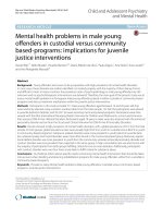 Mental health problems in male young offenders in custodial versus community based-programs: Implications for juvenile justice interventions