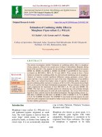 Estimation of combining ability effect in mungbean (Vigna radiata (L.) Wilczek)