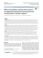 Effects of problem-solving interventions on aggressive behaviours among primary school pupils in Ibadan, Nigeria