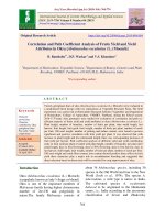 Correlation and path coefficient analysis of fruits yield and yield attributes in okra [Abelmoschus esculentus (L.) Moench]