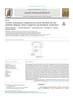 A review on pregnancy complicated by ovarian epithelial and nonepithelial malignant tumors: Diagnostic and therapeutic perspectives