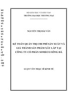 luận văn thạc sĩ kế toán quản trị chi phí sản xuất và giá thành sản ph m xây lắp tại công ty cổ phần someco sông đà (2) 