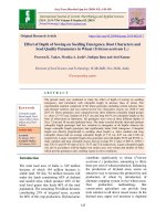 Effect of depth of sowing on seedling emergence, root characters and seed quality parameters in wheat (Triticum aestivum L.)
