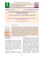 Combining ability studies in tomato (Solanum lycopersicum L.) in mid hills of Uttarakhand