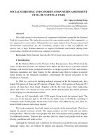 Social screening and conservation needs assessment of ba be national park