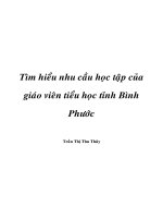Luận văn: Tìm hiểu nhu cầu học tập của giáo viên tiểu học tỉnh Bình Phước