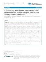 A preliminary investigation on the relationship between virtues and pathological internet use among Chinese adolescents