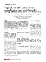 Using NMR, X-ray, and CD analysis in the study on natural products obtained from Vietnamese plant and fungi in terms of pharmaceutical product development