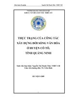 Tóm tắt Khóa luận tốt nghiệp khoa Văn hóa dân tộc thiểu số: Thực trạng của công tác xây dựng đời sống văn hoá ở đảo Cô Tô, tỉnh Quảng Ninh