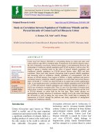 Study on correlation between population of viruliferous whitefly and the percent intensity of cotton leaf curl disease in cotton