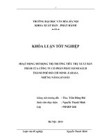 Tóm tắt Khóa luận tốt nghiệp khoa Xuất bản - Phát hành: Hoạt động mở rộng thị trường tiêu thụ xuất bản phẩm của Công ty Cổ phần phát hành sách Thành phố Hồ Chí Minh – FAHASA những năm gần