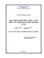 Tóm tắt Luận văn Thạc sỹ Văn học Việt Nam: Đặc điểm thơ điền viên - sơn thủy từ thế kỷ XV đến thế kỷ XVII
