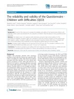 The reliability and validity of the Questionnaire - Children with Difficulties (QCD)