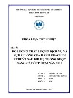 KHÓA LUẬN TỐT NGHIỆP ĐO LƯỜNG CHẤT LƯỢNG DỊCH VỤ VÀ SỰ HÀI LÒNG CỦA HÀNH KHÁCH ĐI XE BUÝT SAU KHI HỆ THỐNG ĐƯỢC NÂNG CẤP Ở TP.HCM NĂM 2016