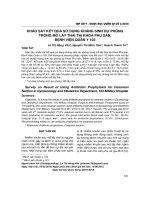 Khảo sát kết quả sử dụng kháng sinh dự phòng trong mổ lấy thai tại Khoa Phụ sản, Bệnh viện Quân y 103