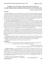 Nghiên cứu xây dựng công thức hệ tự nhũ tạo vi nhũ tương phyllanthin sử dụng dầu gấc làm pha dầu