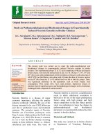Study on pathomorphological and biochemical changes in experimentally induced necrotic enteritis in broiler chicken