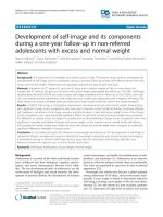Development of self-image and its components during a one-year follow-up in non-referred adolescents with excess and normal weight